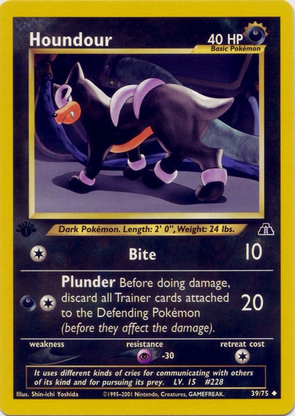 Houndour 39/75 Uncommon Pokemon Card (Neo Discovery)