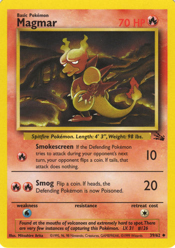 Magmar 39/62 Uncommon Pokemon Card (Fossil Set)