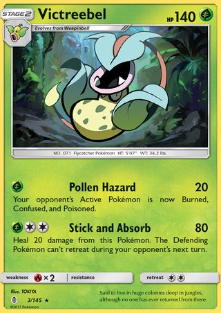 Victreebel 3/145 Rare Pokemon Card (Guardians Rising)