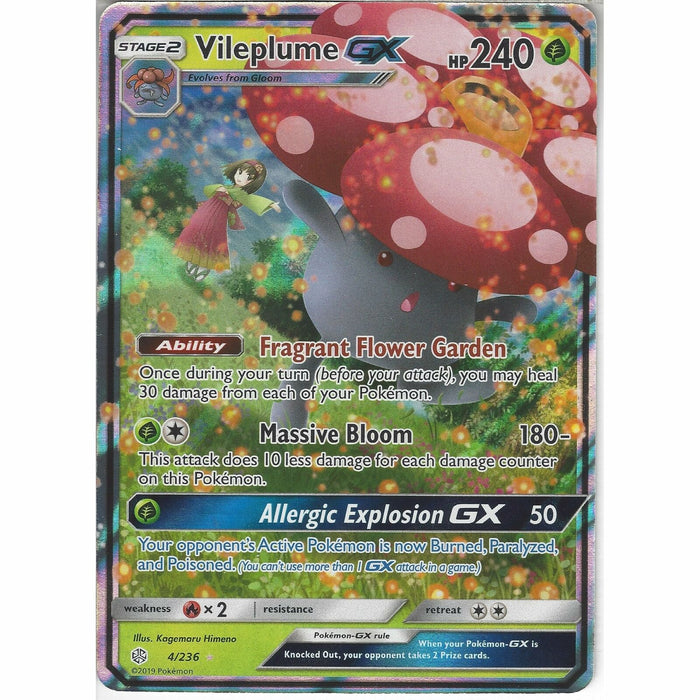 Vileplume GX 4/236 Ultra Rare Pokemon Card (Cosmic Eclipse)