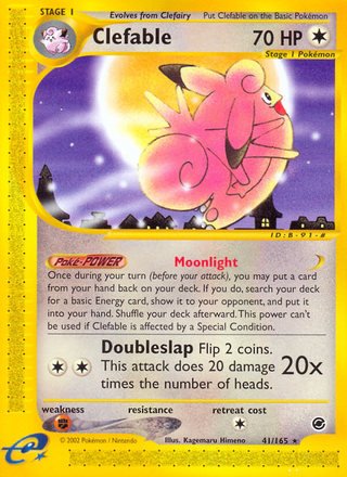 Clefable 41/165 Rare Pokemon Card (Expedition Base Set)