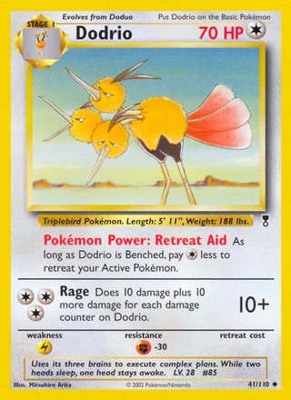 Dodrio 41/110 Uncommon Pokemon Card (Legendary Collection)