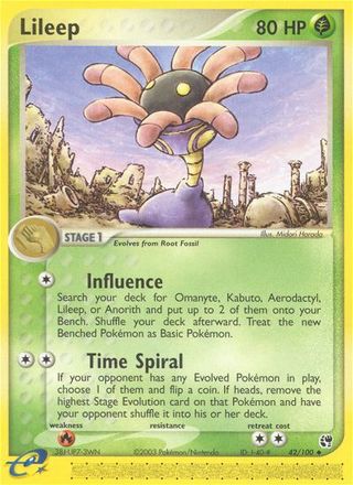 Lileep 42/100 Uncommon Pokemon Card (EX Sandstorm)