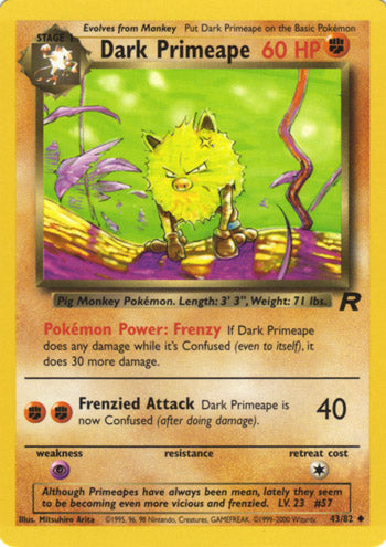 Dark Primeape 43/82 Uncommon Pokemon Card (Team Rocket)