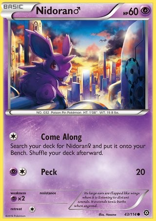Nidorina 43/114 Common Pokemon Card (XY Steam Siege)