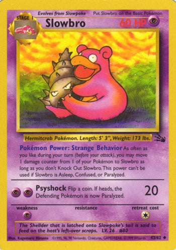 Slowbro 43/62 Uncommon Pokemon Card (Fossil Set)