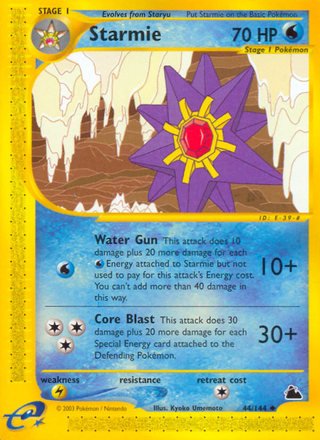 Starmie 44/144 Uncommon Pokemon Card (Skyridge)