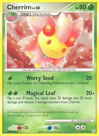 Cherrim 45/130 Uncommon Reverse Holo Pokemon Card (Diamond & Pearl)