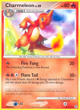 Charmeleon 46/132 Uncommon Pokemon Card (Secret Wonders)