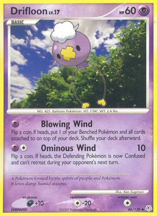 Drifloon 46/130 Uncommon Reverse Holo Pokemon Card (Diamond & Pearl)