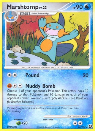 Marshtomp 46/106 Uncommon Reverse Holo Pokemon Card (Great Encounters)