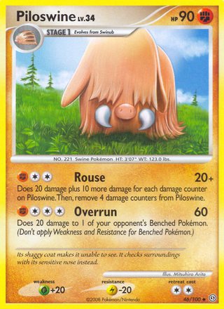 Piloswine 46/100 Uncommon Pokemon Card (Stormfront)