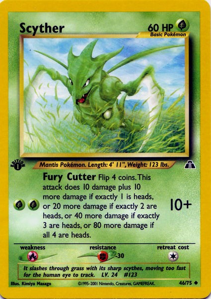 Scyther 46/75 Uncommon Pokemon Card (Neo Discovery)
