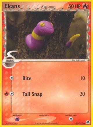 Ekans d 47/101 Common Pokemon Card (EX Dragon Frontier)