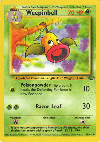 Weepinbell 48/64 Uncommon Pokemon Card (Jungle Set)