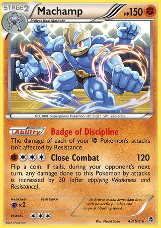 Machamp 49/101 Rare Holo Pokemon Card (Plasma Blast)