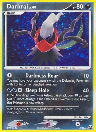 Darkrai 4/106 Rare Holo Pokemon Card (Great Encounters)