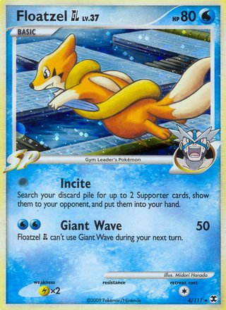 Floatzel GL 4/111 Rare Holo Pokemon Card (Rising Rivals)