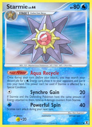 Starmie 50/111 Uncommon Pokemon Card (Rising Rivals)