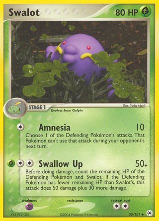 Swalot 50/101 Uncommon Pokemon Card (EX Hidden Legends)