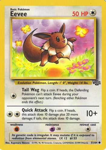 Eevee 51/64 Common Pokemon Card (Jungle Set)
