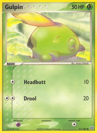 Gulpin 51/106 Common Pokemon Card (EX Emerald)