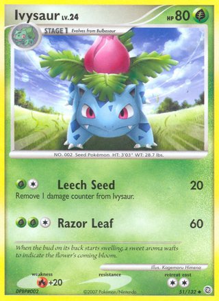 Ivysaur 51/132 Uncommon Pokemon Card (Secret Wonders)
