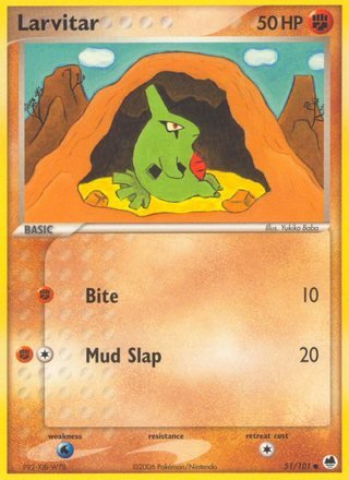 Larvitar 51/101 Common Pokemon Card (EX Dragon Frontier)