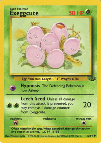 Exeggcute 52/64 Common Pokemon Card (Jungle Set)