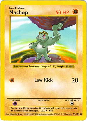 Machop 52/102 Common Pokemon Card (Base Set)