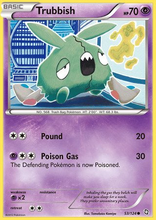 Trubbish 53/124 Common Pokemon Card (Dragons Exalted)