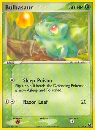 Bulbasaur 54/112 Common Pokemon Card (EX FireRed & LeafGreen)