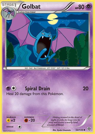 Golbat 54/135 Uncommon Pokemon Card (Plasma Storm)