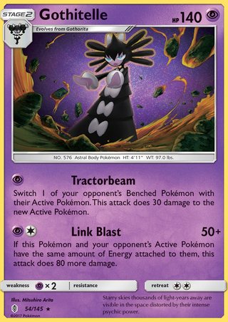 Gothitelle 54/145 Rare Pokemon Card (Guardians Rising)