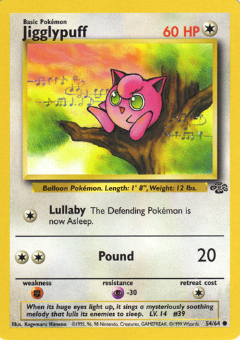 Jigglypuff 54/64 Common Pokemon Card (Jungle Set)