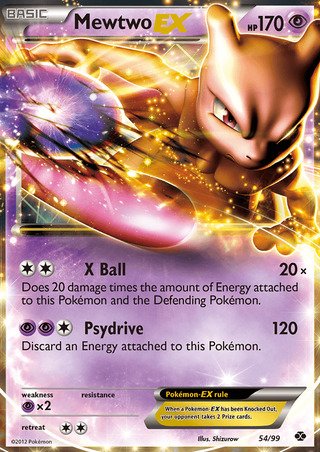Mewtwo EX 54/99 Rare Holo Pokemon Card (Next Destinies)