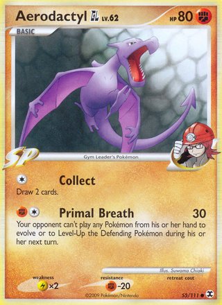 Aerodactyl GL 55/111 Common Pokemon Card (Rising Rivals)