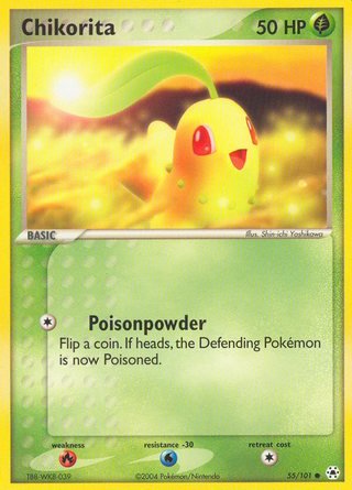 Chikorita 55/101 Common Pokemon Card (EX Hidden Legends)
