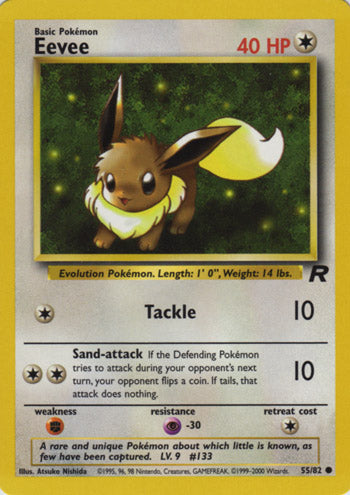 Eevee 55/82 Common Pokemon Card (Team Rocket)