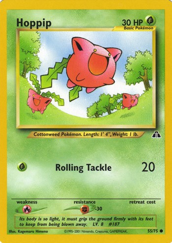Hoppip 55/75 Common Pokemon Card (Neo Discovery)
