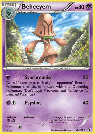 Beheeyem 56/101 Rare Pokemon Card (Noble Victories)