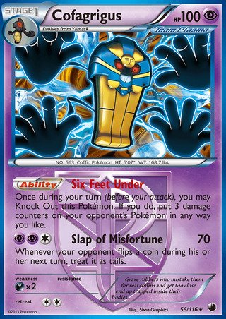 Cofagrigus 56/116 Rare Holo Pokemon Card (Plasma Freeze)