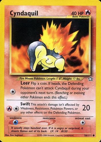 Cyndaquil 56/111 Common Pokemon Card (Neo Genesis)