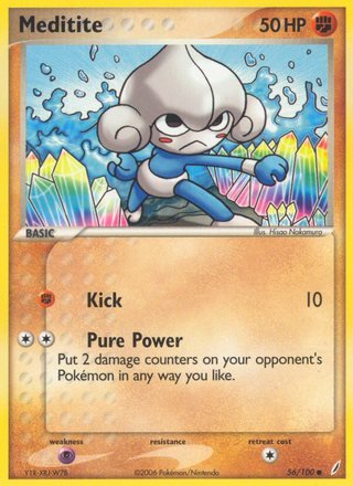 Meditite 56/100 Common Pokemon Card (EX Crystal Guardians)