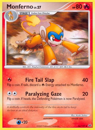 Monferno 56/127 Uncommon Pokemon Card (Platinum)