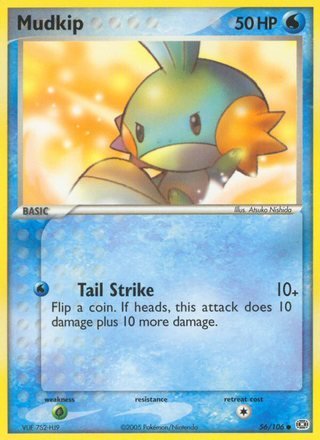 Mudkip 56/106 Common Pokemon Card (EX Emerald)