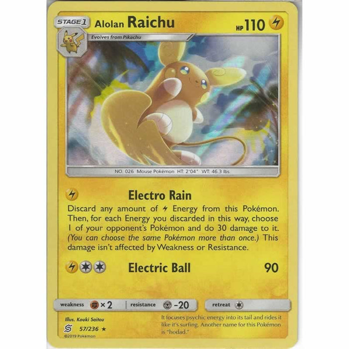 Alolan Raichu 57/236 Rare Holo Pokemon Card (Unified Minds)