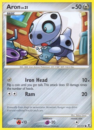 Aron 57/111 Common Pokemon Card (Rising Rivals)