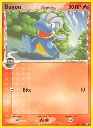 Bagon d 57/113 Common Pokemon Card (EX Delta Species)