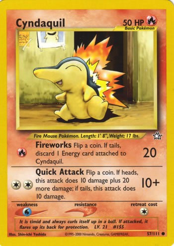 Cyndaquil 57/111 Common Pokemon Card (Neo Genesis)